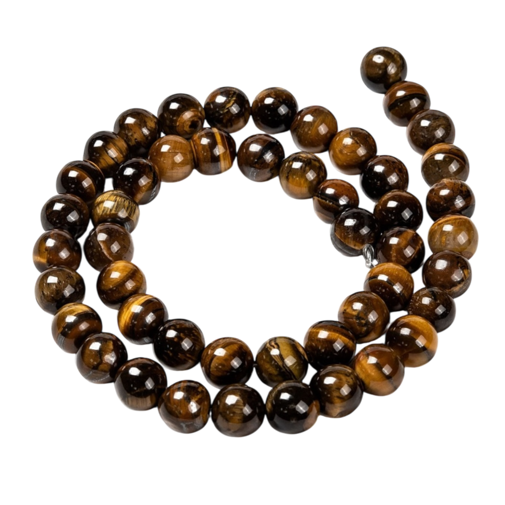 [G-E334-8mm-17] Œil de Tigre Grade ab (8~8.5mm, Trou: 1mm) à l’unité x1