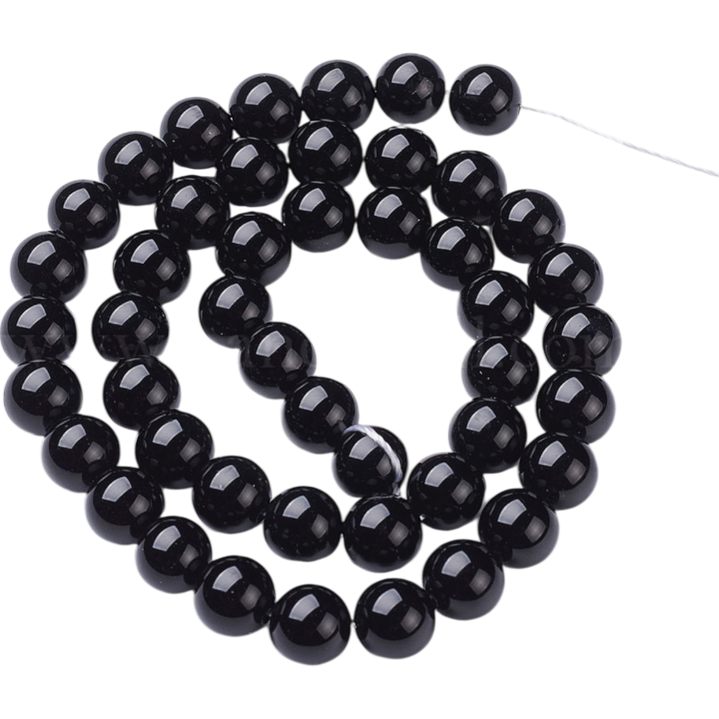 Onyx ronde Grade a, teinte (8mm, Trou: 1mm) à l’unité x1