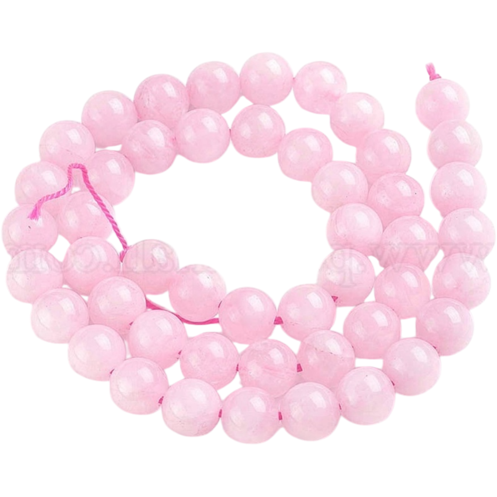 Quartz rose naturel (8mm, Trou: 1mm) à l'unité x1 