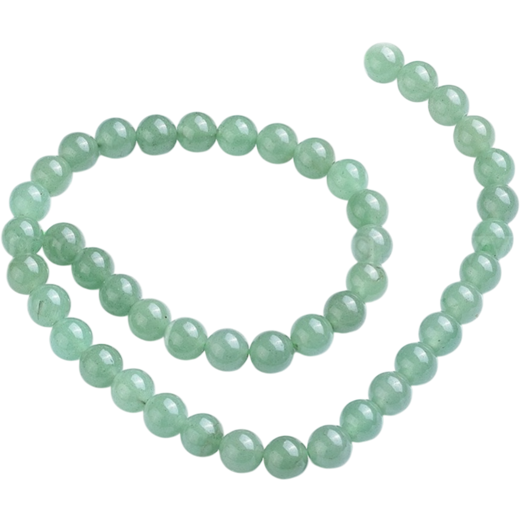 Aventurine vert naturel (8mm, Trou: 1mm) à l'unité x1