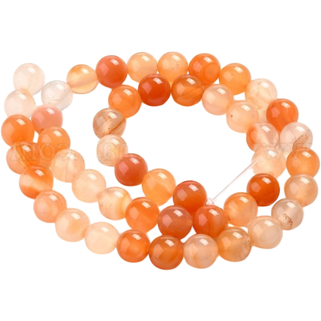 [G-N0006-8mm-17] Cornaline naturelle (8mm, Trou: 1mm) à l'unité x1