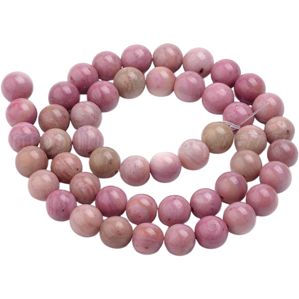 [G-S259-08-8mm] Rhodonite naturelle (8mm, Trou: 1mm) à l'unité x1