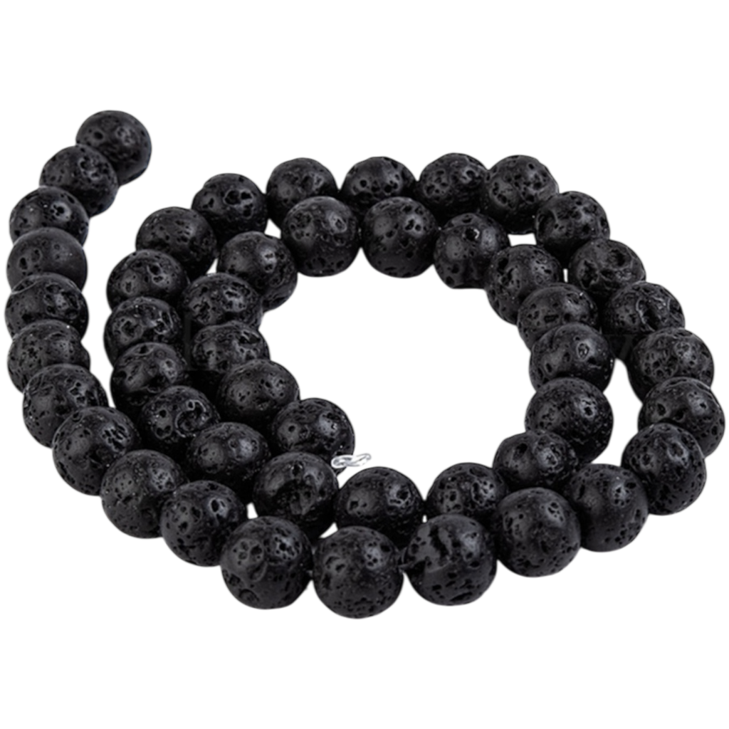 Pierre de lave naturelle (8mm, Trou: 1mm) à l'unité x1