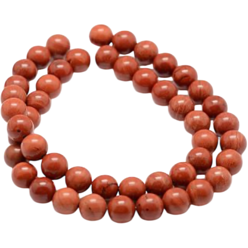 Jaspe rouge naturel, qualité a- (8mm, Trou: 1mm) à l'unité x1 