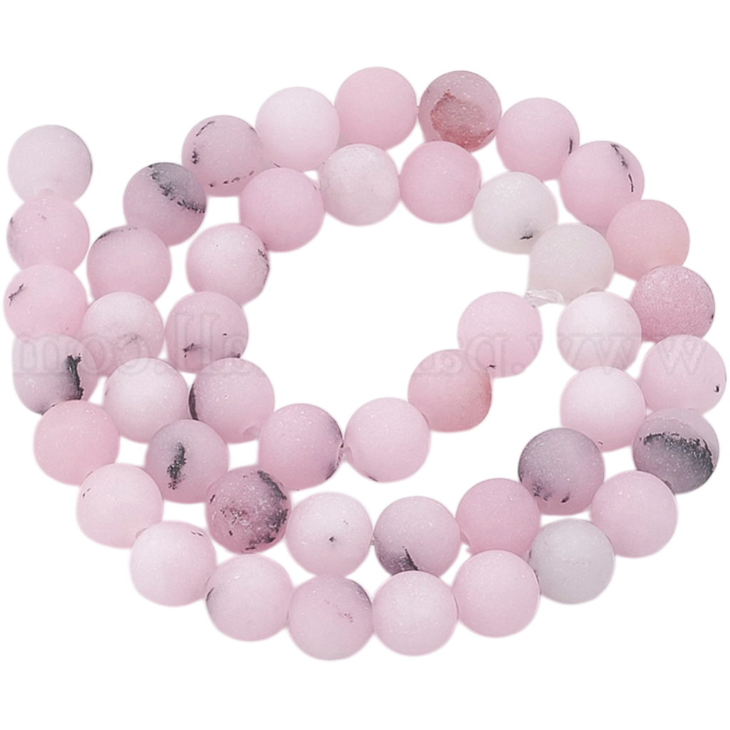 Fleur de cerisier en jaspe naturel, mat (8mm, Trou: 1mm) à l'unité x1