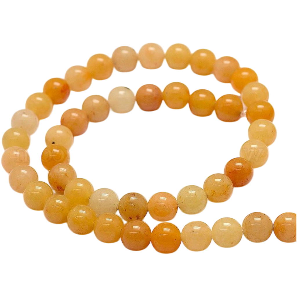 [G-F364-06-8mm] Jade topaze naturel (8mm, Trou: 1mm) à l'unité x1