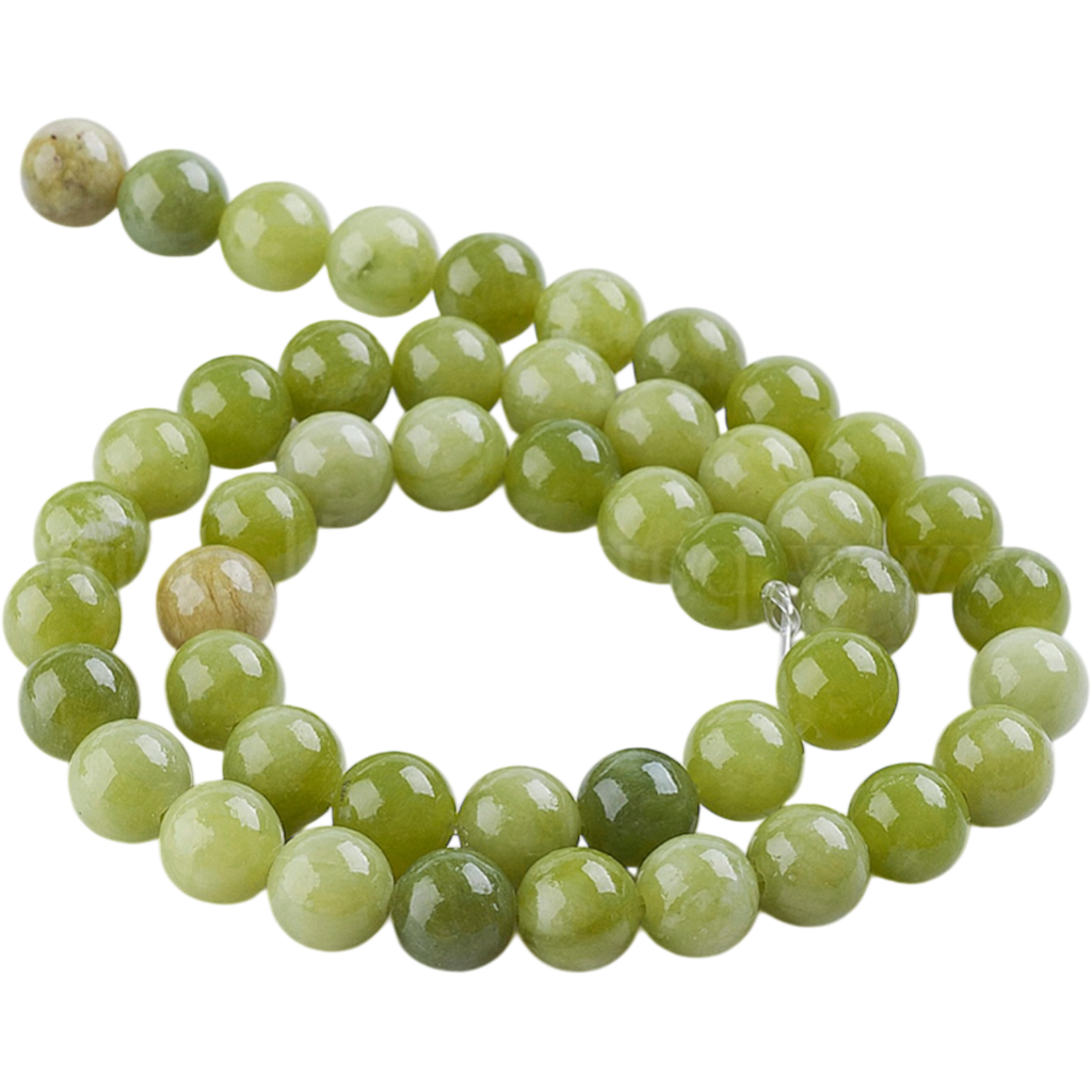 Péridot naturel (8mm, Trou: 1mm) à l'unité x1