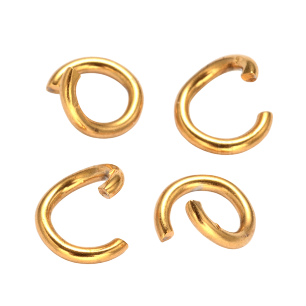 [STAS-M235-B-01] Anneaux de jonction ouverts en acier inoxydable 304 avec placage ionique (IP), véritable 18k plaqué or, 5x0.8mm, diamètre intérieur: 3.4 mm (x1 unité)