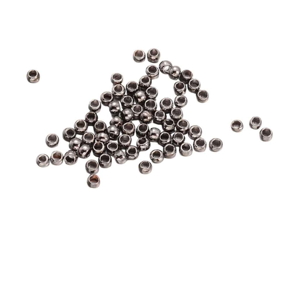 [KK-L134-33B-01] Laiton rondelle perle à écraser, gunmetal, 1.5mm, Trou: 0.5mm (x1 unité)