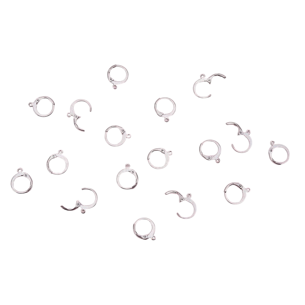 Boucles d'oreilles à levier en acier inoxydable chirurgical 316, couleur inoxydable, 14.5x12x2mm, Trou: 1mm, 2 pcs / sachet (x1 paire) 
