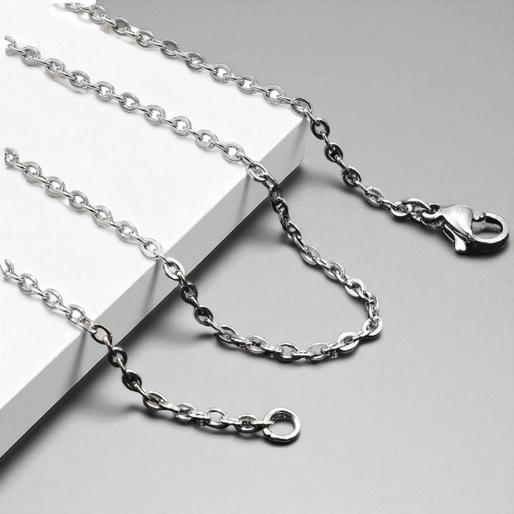 Colliers à chaîne en acier inoxydable 304 résistant au ternissement, couleur inoxydable, 17,7 pouce (45 cm) (x1 unité) 