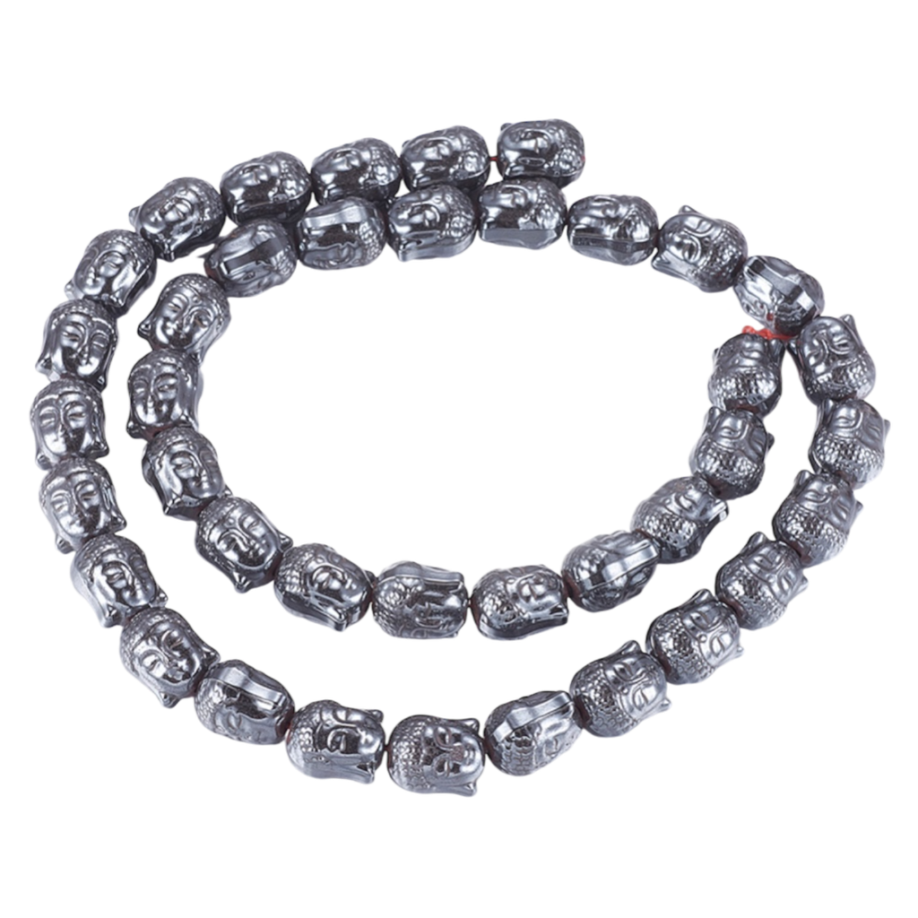 Perles en hématite synthétique sans magnétiques, tête de bouddha, 10x8x8mm, Trou: 1.5mm (x1 unité) 