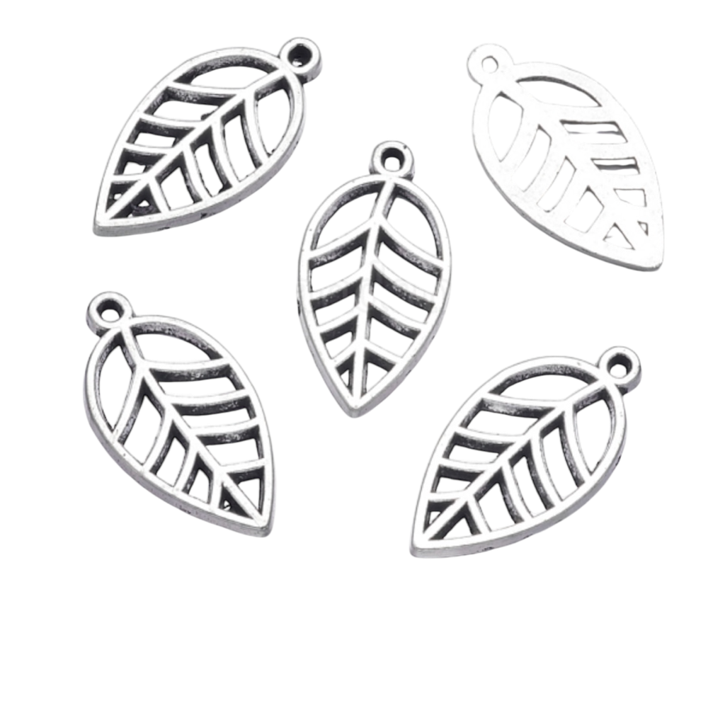 [X-TIBEB-A101914-AS-LF] Pendentifs feuille d'alliage, sans plomb et sans cadmium, 23x12x1mm, Trou: 1mm (x1 unité)