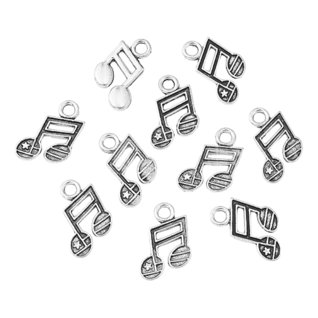 Pendentifs en alliage de style tibétain, sans cadmium et sans plomb, note de musique, argent antique, 19x13x1.5mm, Trou: 3mm (x1 unité)