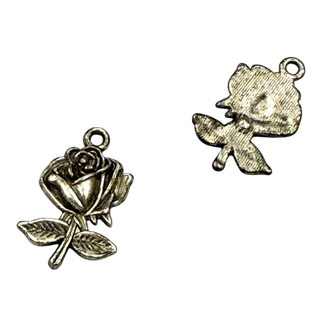 [PALLOY-21814-AS-NR] Pendentifs en alliage, Sans cadmium & sans nickel & sans plomb, fleur, argent antique, 25x15x3mm, Trou: 2mm (x1 unité) 