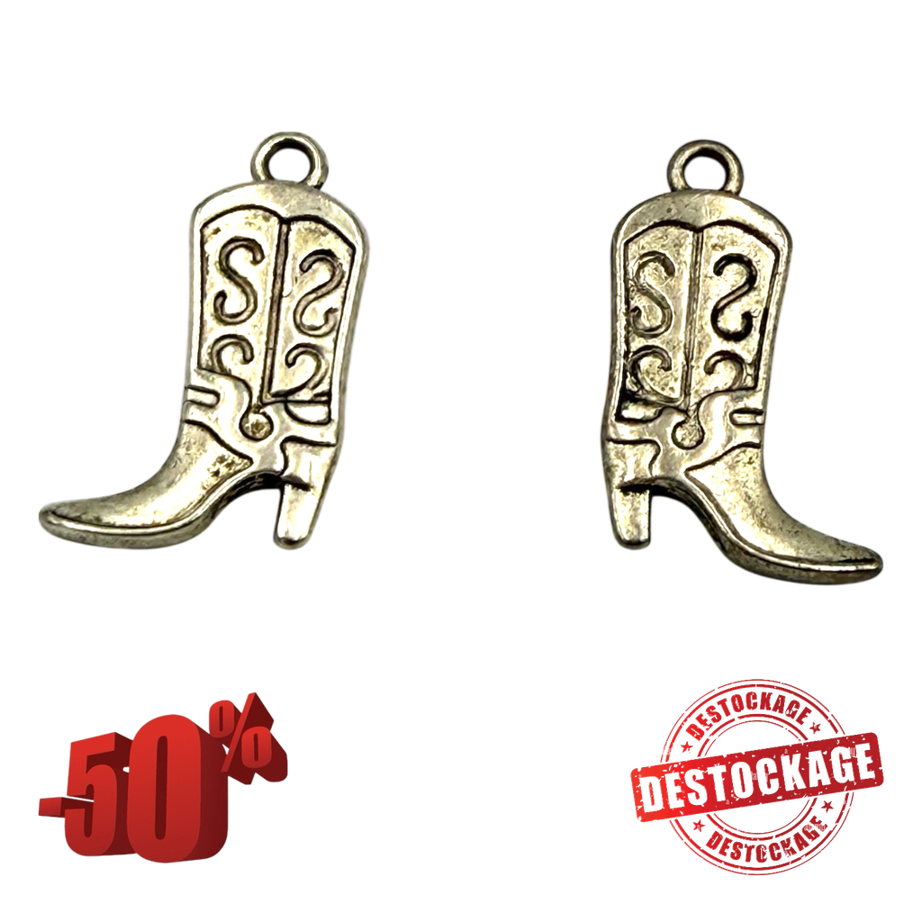 Pendentifs en alliage de style tibétain, sans cadmium et sans plomb, bottes, argent antique, 22x15x2.5mm, Trou: 2.5mm, (x1 unité)