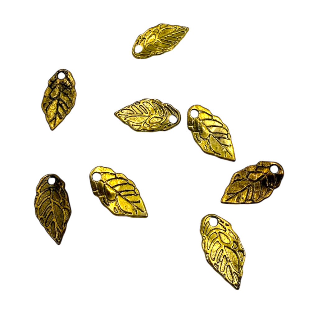 Pendentifs de filigrane en laiton, breloques de feuilles, brut (non plaqué), 18x10x1mm, Trou: 1.2mm (x1 unité)