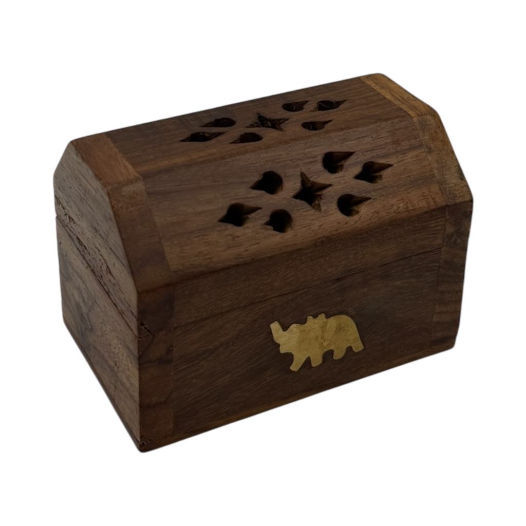 Porte Encens Coffret en Bois de Sheesham Eléphant 8cm
