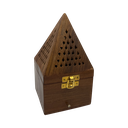 Porte Encens Pyramide Coffret Tiroir en Bois de Sheesham 16cm