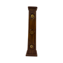 Porte Encens Tour Rectangle Soleil en Bois de Sheesham 30cm