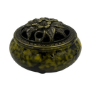 Porte Encens Céramique 10cm Noir et Jaune 