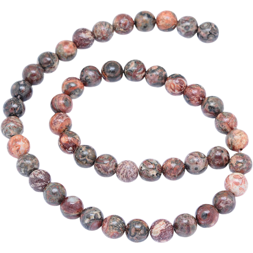 [G-J358-05-8mm] Jaspe en peau de léopard naturel (8mm, Trou: 1mm) à l'unité x1