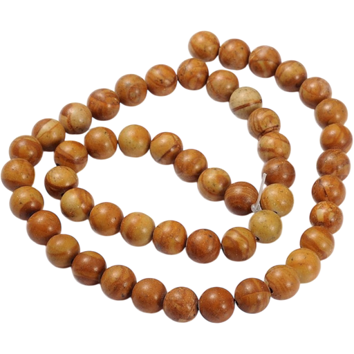 [GSR050]  Bois dentelle de pierre, ronde (8mm, Trou: 1mm) à l'unité x1