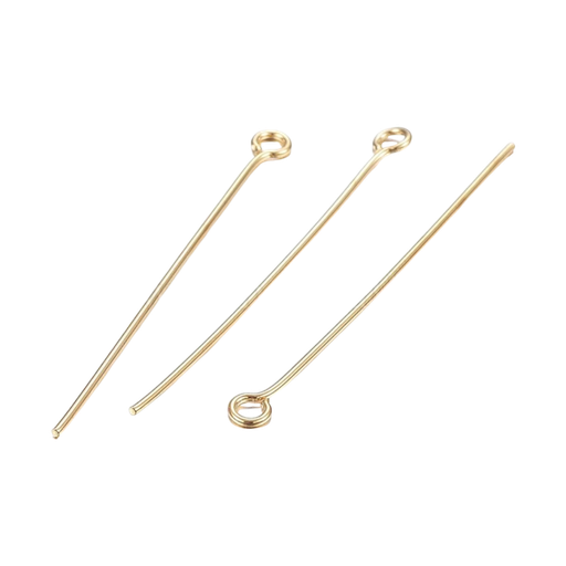 [STAS-F174-10G-C] Épingles à œil en acier inoxydable 304, or, 40mm, Trou: 2mm, pin: 0.6 mm (x1 unité)