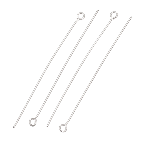 [STAS-Q218-03D] Tige à œil en acier inoxydable 304 résistant au ternissement, couleur inoxydable, 50mm, pin: 0.7 mm, Trou: 2mm (x1 unité)