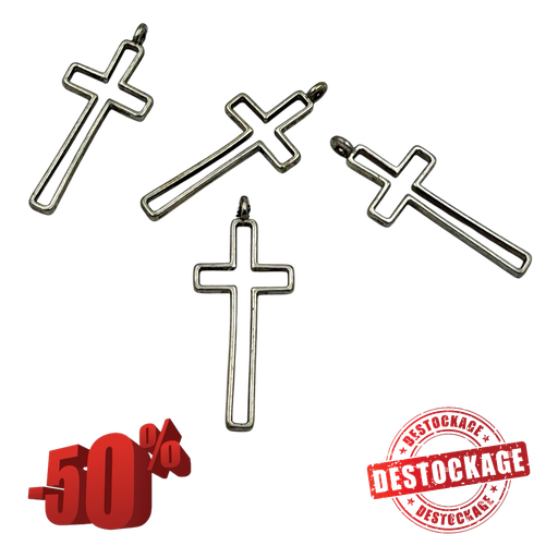 [2105573] Pendentifs croix en laiton 39x15x2mm, Trou 1,5mm (x1unité)