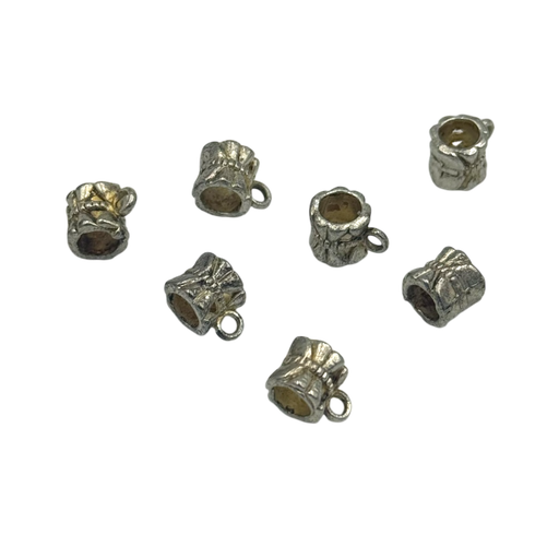 [K0962022] Cintre de style tibétain, Perles renflouer , Sans cadmium & sans nickel & sans plomb, Coupe, couleur d'argent, 10x6x8mm, Trou: 2mm, diamètre intérieur: 4.3x4.4 mm (x1 unité)