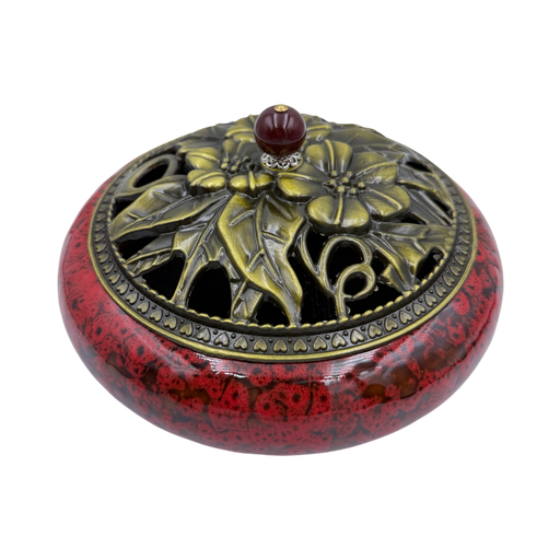 [PEC-14R] Porte Encens Céramique Rouge 14cm