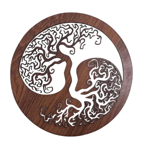 [PAN280] Panneau aimanté en bois Arbre de vie Ying Yang