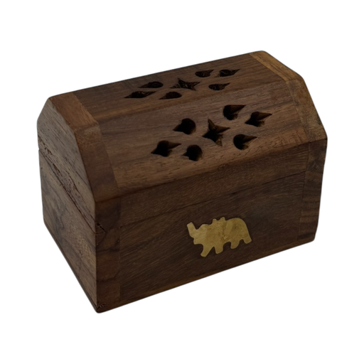 [SE-08] Porte Encens Coffret en Bois de Sheesham Eléphant 8cm