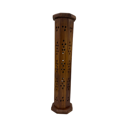 [SE-26] Porte Encens Tour Octogonale en Bois de Sheesham 30cm